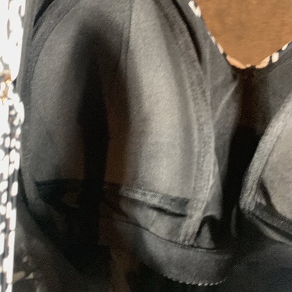 Swim Solutions‎ Women's Swimsuit 18 One Piece Fly Away Dress Black White NWT - Picture 7 of 8